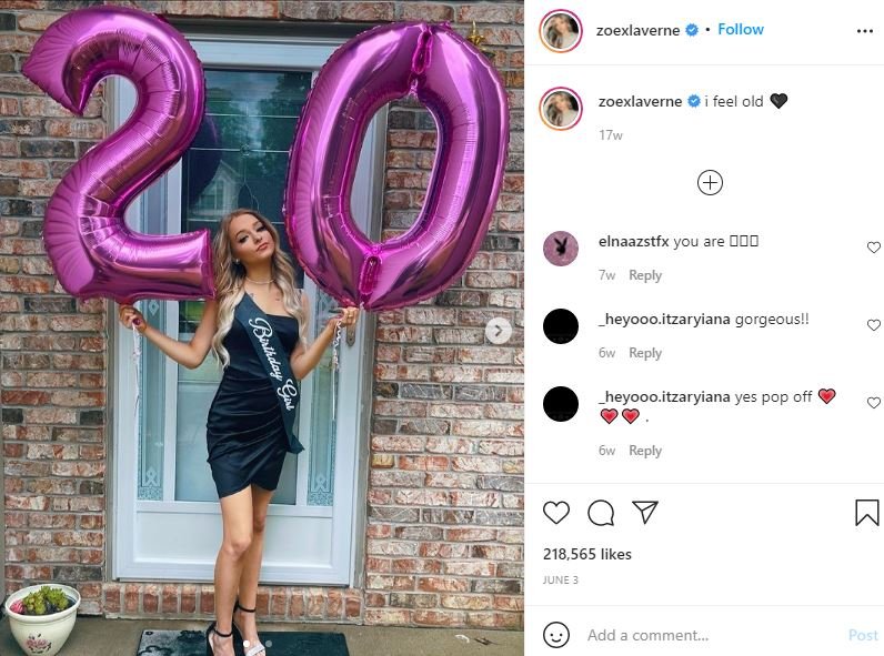 Zoe Laverne Net Worth 2022: Wiki, Biography, Age, Boyfriend, Parents, Ethnicity, Height, Lifestyle & More 27 Zoe-Laverne-on-her-20th-birthday