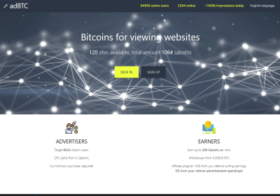 adBTC homepage